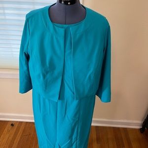 Dress Barn sz 16 Teal Dress with Jacket